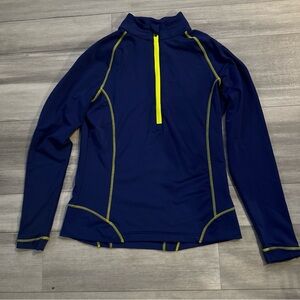 Peter Millar Blue and Yellow Wicking Pullover